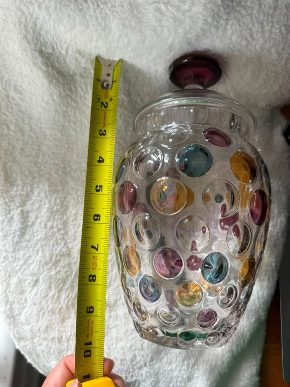 1963 Borske Sklo Nemo Coin Dot Lidded Crystal Jar Max Kannegiesser 10